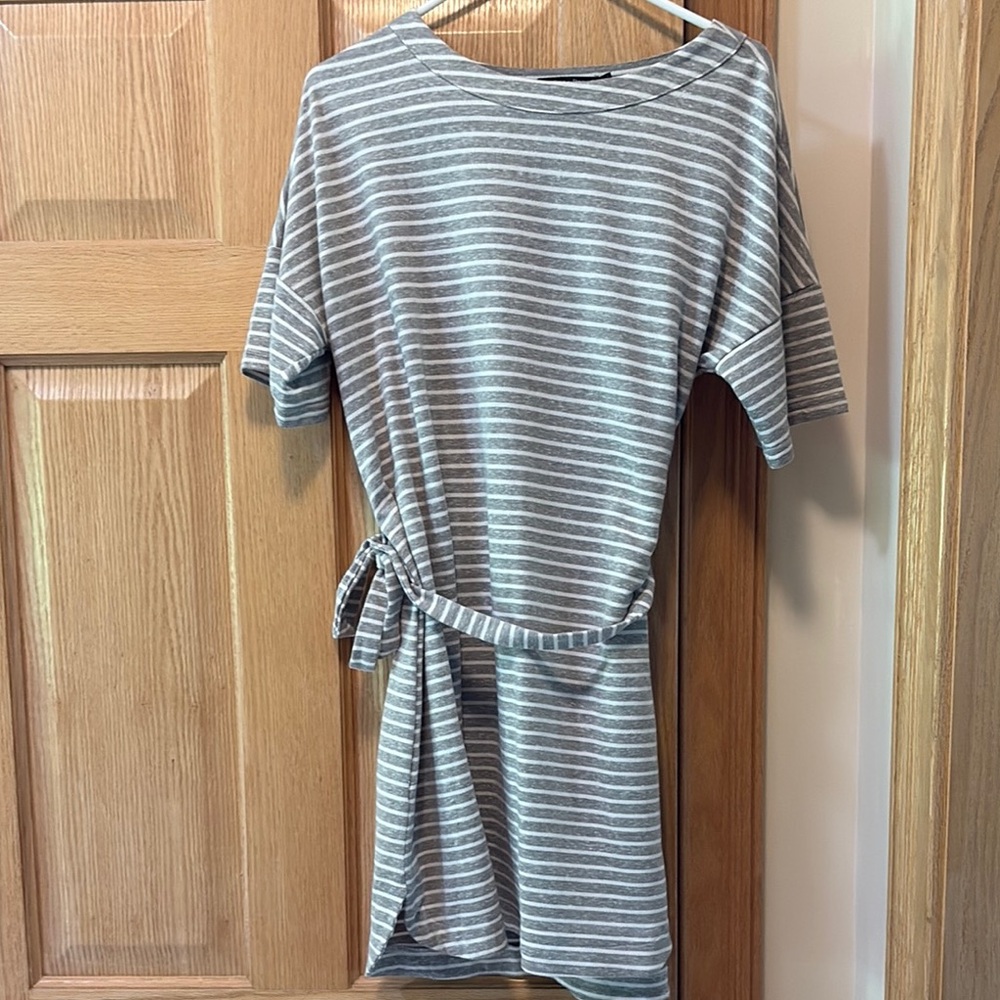 Doe & Rae Gray Striped Dress